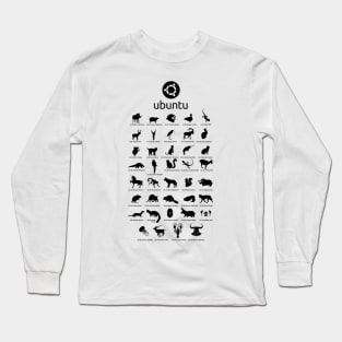 ubuntu releases pets 2023 black edition Long Sleeve T-Shirt